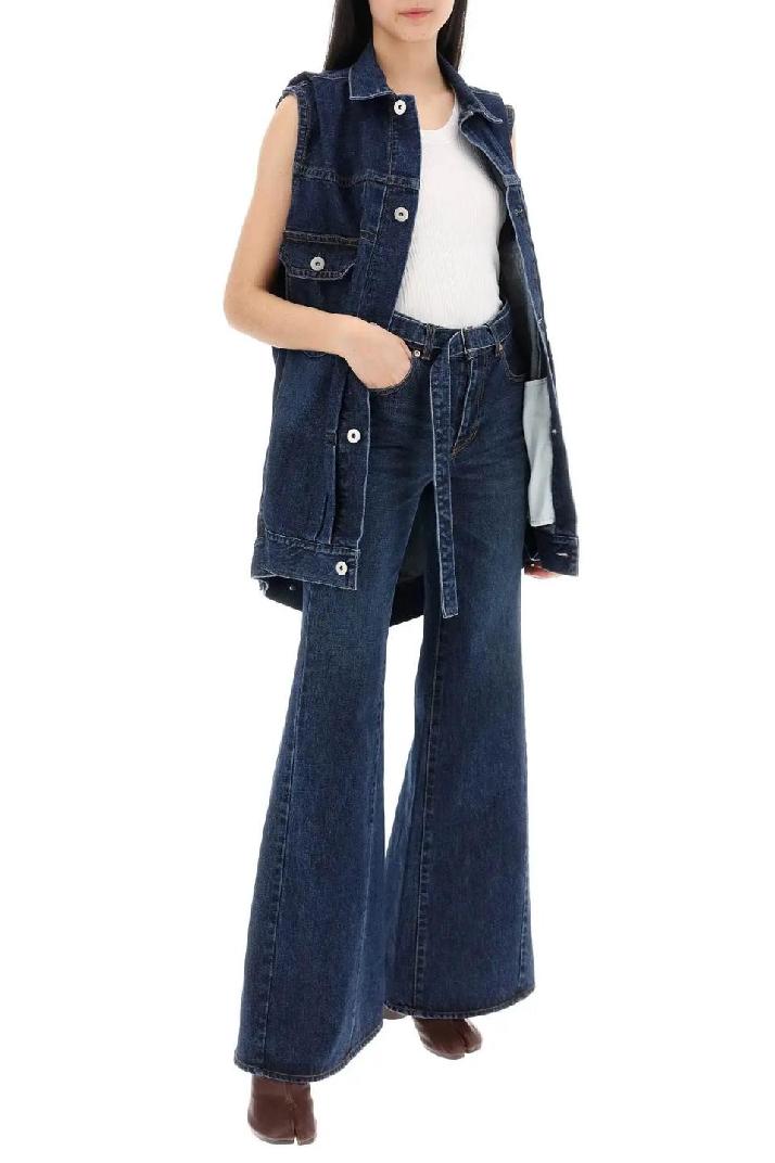 SACAI사카이 여성 청바지 boot cut jeans with matching belt