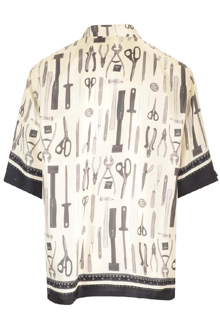 Fendi펜디 남성 셔츠 Silk bowling shirt with print