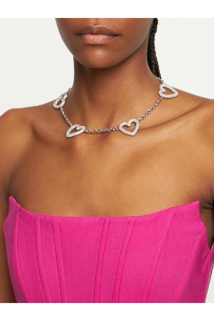 Mach &amp; Mach 여성 목걸이 Multiple crystal heart collar necklace