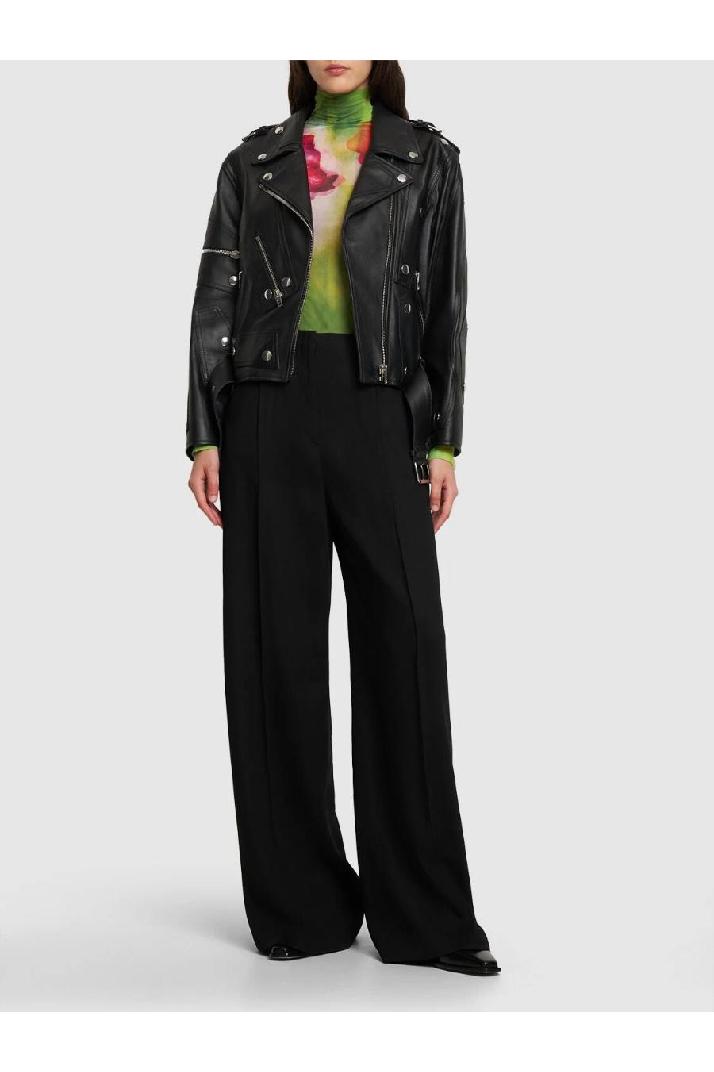 Moschino모스키노 여성 레더자켓 Leather belted jacket w/ zip details