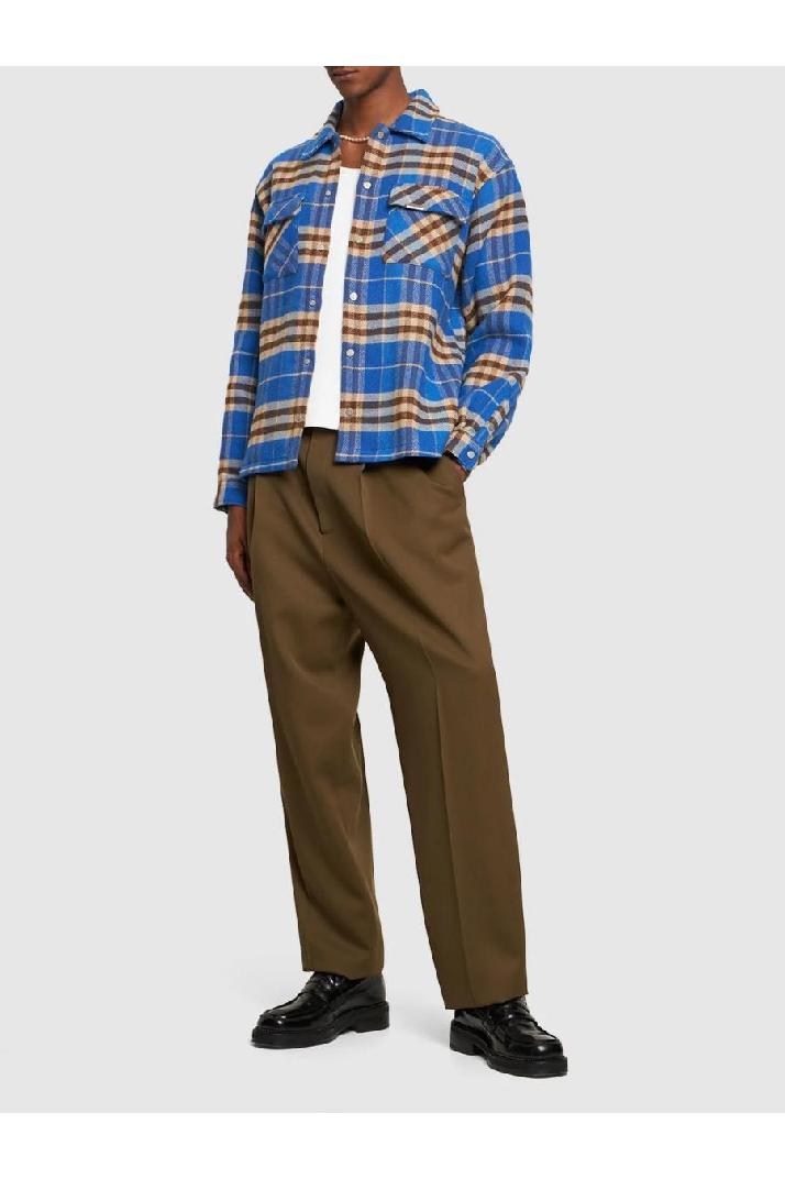Represent리프리젠트 남성 셔츠 Checked flannel shirt w/ logo embroidery