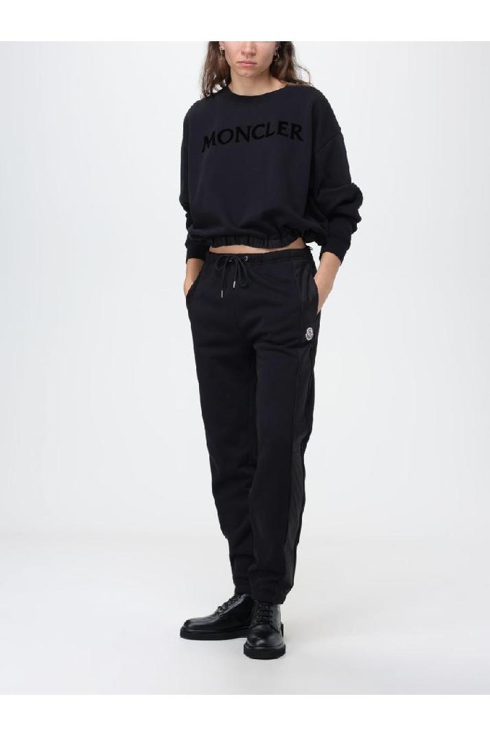Moncler몽클레어 여성 바지 Moncler pants in cotton blend with logo patch and nylon bands