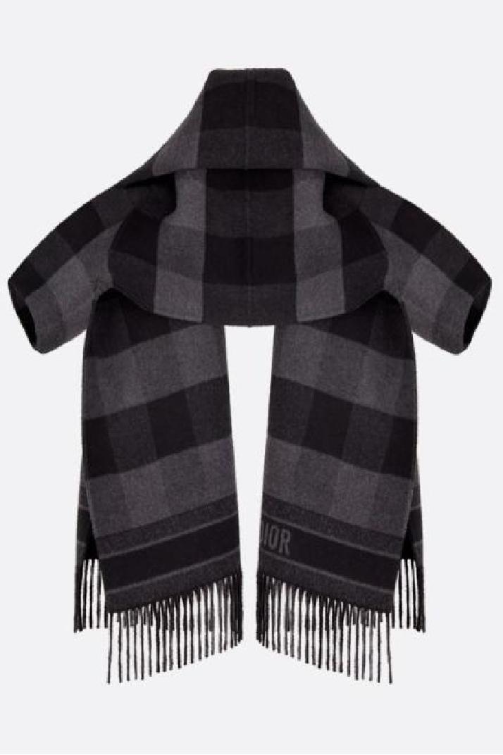 DIOR디올 여성 자켓 check wool angora blend scarf-jacket