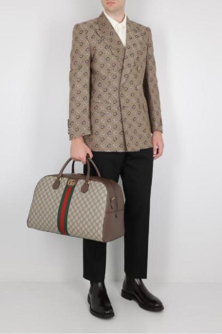 GUCCI구찌 남성 자켓 double-breasted cotton and wool jacket with Maxi Horsebit motif