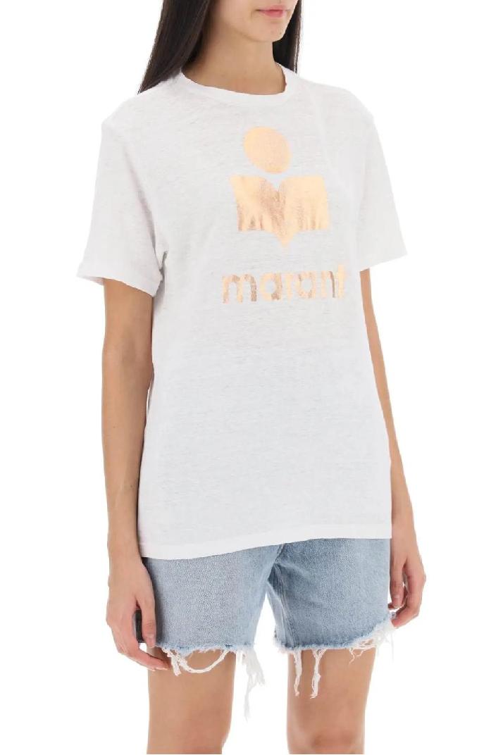 ISABEL MARANT ETOILE이자벨마랑에뚜왈 여성 티셔츠 zewel t-shirt with metallic logo print