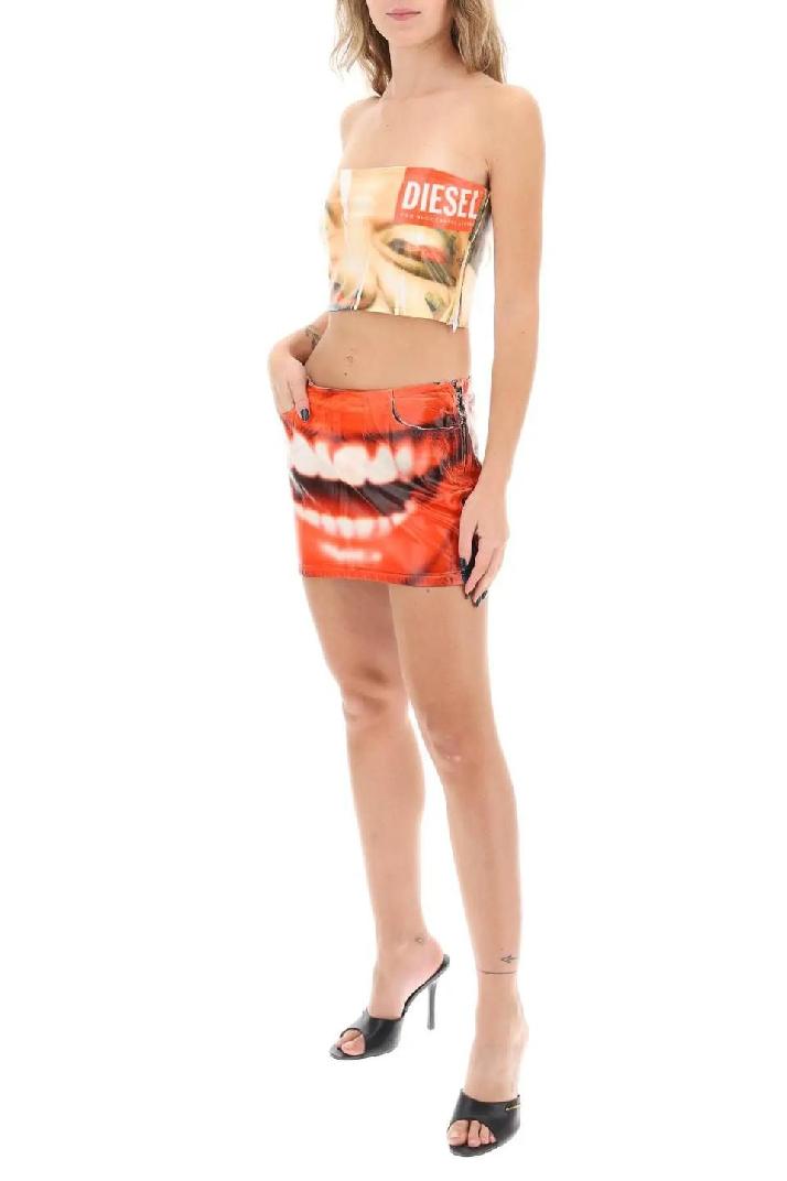 DIESEL디젤 여성 스커트 printed denim mini skirt
