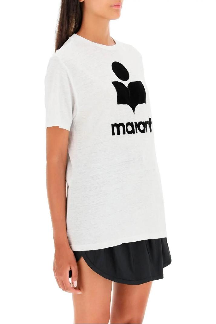 ISABEL MARANT ETOILE이자벨마랑에뚜왈 여성 티셔츠 zewel t-shirt with flocked logo
