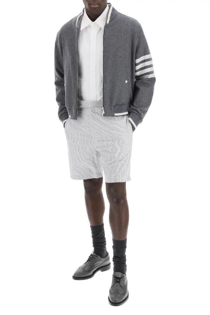 THOM BROWNE톰브라운 남성 숏팬츠 striped cotton bermuda shorts for men