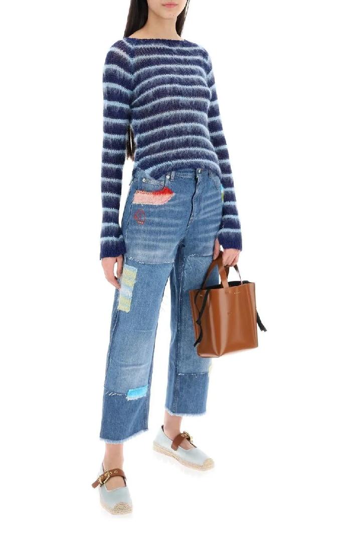 MARNI마르니 여성 스웨터 striped cotton and mohair pullover