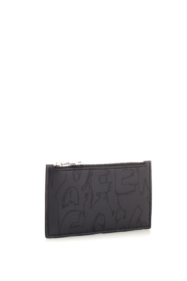 Alexander Mcqueen알렉산더맥퀸 남성 지갑 Card holder with zip and graffiti logo