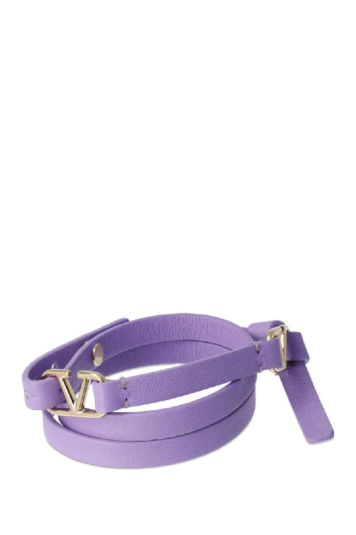 Valentino Garavani발렌티노 가라바니 여성 팔찌 Double wrap V logo leather bracelet