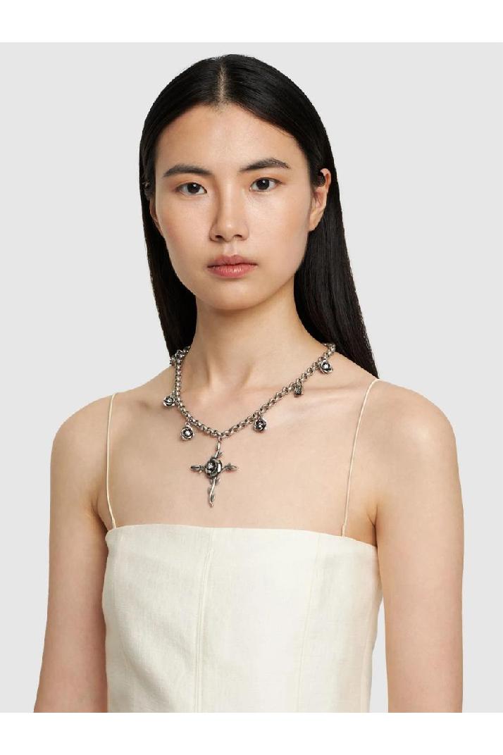 Blumarine블루마린 여성 목걸이 Rose &amp; cross collar necklace